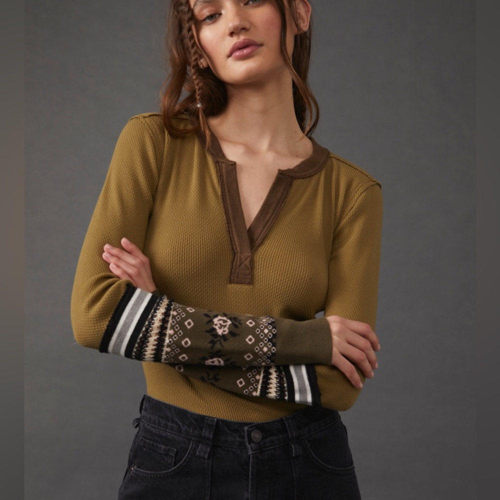 Free People New Mikah Army green  Layering Cuff size L